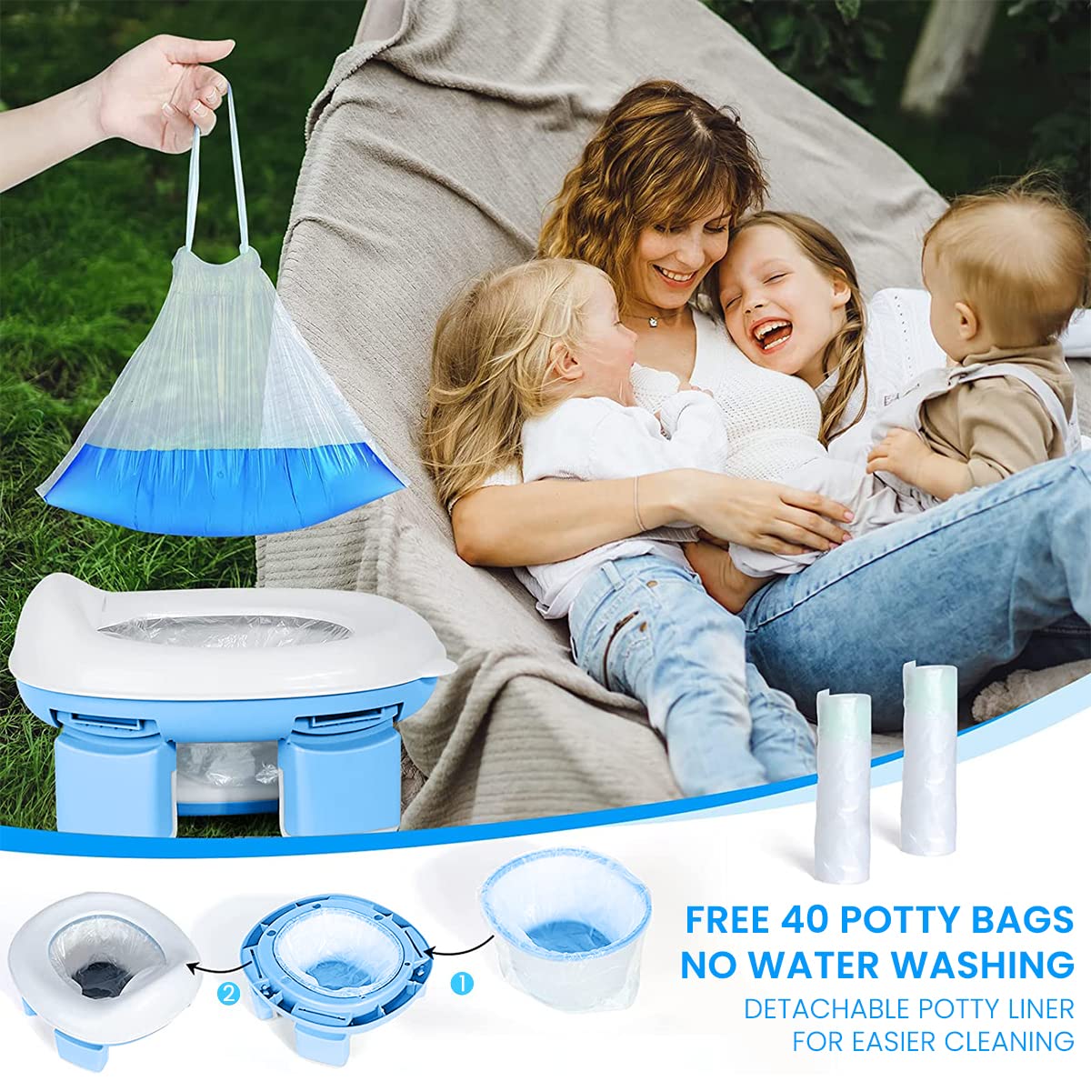 SNOWIE SOFT Potty Training Seat Potty Seat for Kids 1-3 years, Toilet Seat for Western Toilet, Foldable Potty Seat for Kids Travel, Baby Potty Seat for 0 to 5 Years with Storage Bag & 20pcs Trash Bag SNOWIE SOFT Potty Training Seat Potty Seat for Kids 1-3 years, Toilet Seat for Western Toilet, Foldable Potty Seat for Kids Travel, Baby Potty Seat for 0 to 5 Years with Storage Bag & 20pcs Trash Bag